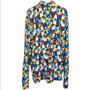 Orlebar Brown Moissan Print Linen Blend Button Men’s Shirt Size Large